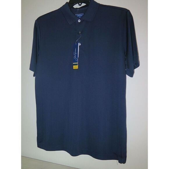 Jack Nicklaus JNKF6034OF 459 Men's Sz M Navy Blue Moisture Wicking Golf Polo - Picture 2 of 5